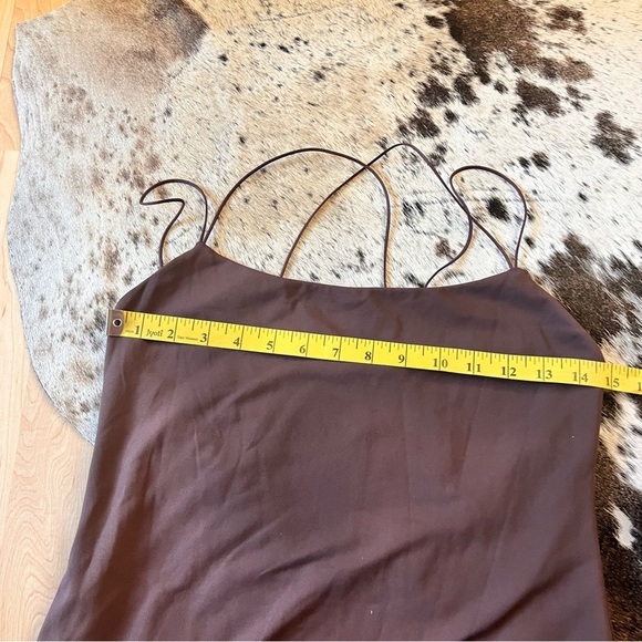 BABATON ARITZIA Brown Contour Scoop‎ back Midi Bodycon Dress Size Large - Picture 9 of 11